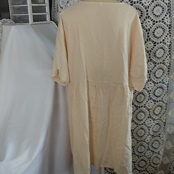 Beige Button down Mini Dress - Picture 3 of 4